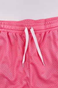 製造粉色女裝運動短褲   訂購印花LOGO健身 跑步短褲  運動短褲專門店 大網眼 100%Polyester U388 後面照